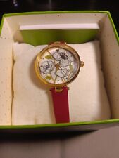 Relógio Kate Spade New York Holland branco papoula tom dourado pulseira de couro vermelho comprar usado  Enviando para Brazil