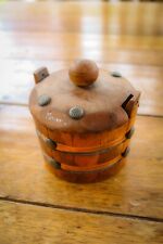 Vintage - Wooden Tobacco Pot - Hand Made - Coper Detail - Rare & Unique for sale  Shipping to South Africa