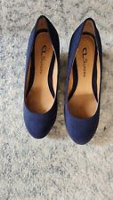 Chinese Laundry Nima Suede Closed Toe Wedge Navy for sale  Shipping to South Africa