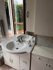 Arredamento bagno 5 Pezzi Bianco laccato lavabo ceramica top marmo specchio, usato usato  Cernusco Sul Naviglio
