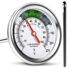 Lostronaut 16" Stainless Steel Long Stem Compost Soil Thermometer - Silver for sale  Shipping to South Africa