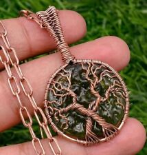 Colar pingente de joia feito à mão com fio de cobre árvore dupla moldavita comprar usado  Enviando para Brazil
