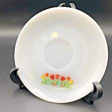 Prato de pires de vidro leitoso vintage âncora rei tulipa padrão flor comprar usado  Enviando para Brazil