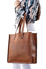Bolsa de compras feminina vintage versátil couro marrom bolsa tote ombro laptop comprar usado  Enviando para Brazil