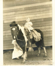 Fotógrafo viajero Shetland Pony 1948 madre oculta bebé niña en silla de montar segunda mano  Embacar hacia Argentina