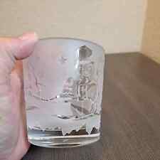 Used, JG Durand Crystal Whiskey LowBall Glass Laser Etched Frosted Christmas Holiday for sale  Shipping to South Africa