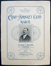 early BICYCLE sheet music CHAIN AND SPROCKET CLUB March ~ Washington D.C. 1896 for sale  Shipping to South Africa