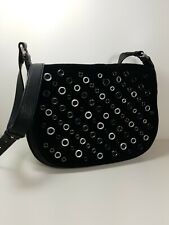 Vince Camuto Preto Couro e Camurça Studded Bolsa de ombro de mão Bolsa, usado comprar usado  Enviando para Brazil