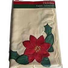 NEW Town & Country Holiday Collection 70" oblong poinsettia tablecloth for sale  Shipping to South Africa