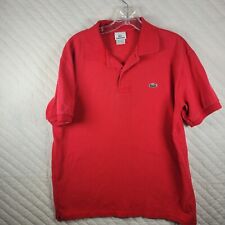 Camisa polo Lacoste 6 XL vermelha sólida manga curta 100% algodão logotipo crocodilo Preppy comprar usado  Enviando para Brazil
