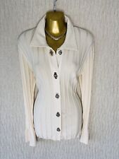 Exquisite Karen Millen Cream Twist Lock Collared Stretch Knit Top UK14 Stunning for sale  Shipping to South Africa
