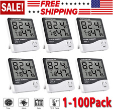 Thermometer Indoor Digital LCD Hygrometer Temperature Humidity Meter Alarm Clock for sale  Shipping to South Africa