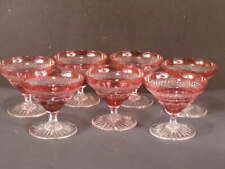 Antique 7 Saint Louis Crystal "Trianon" Cut Stem Champagne Aperitif Wine Glasses, used for sale  Shipping to South Africa