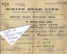 Titanic forwarding ticket for sale  NEWTON ABBOT