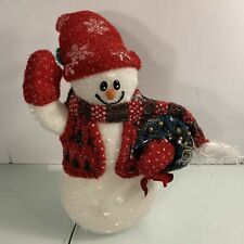 2002 Avon Fiber Optic Christmas Snowman Color Changing 15"  RARE EUC, used for sale  Fox Lake