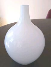 Modernistyczny biały okrągły Ikea 16789 karbowany salon ręcznie robiony szklany wazon artystyczny na sprzedaż  Wysyłka do Poland