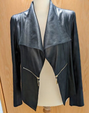 joseph ribkoff black faux leather jacket bikers style size 10 UK, used for sale  Shipping to South Africa