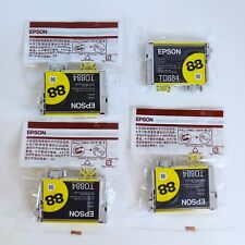 Lote de 4 cartuchos de impressora de tinta amarela genuínos autênticos EPSON 88 pacote T0884 comprar usado  Enviando para Brazil