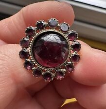 Rare 9ct Gold Georgian Almandine Garnet Big Cluster Ring -uk Size U 5.67g for sale  Shipping to South Africa