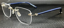 Óculos masculino Mont Blanc MB0274O 003 azul prata grande 53 mm comprar usado  Enviando para Brazil