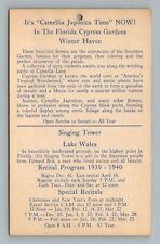 Cartão postal 1939 40 Time Table Singing Tower programa recitais Lake Wales FL Flórida comprar usado  Enviando para Brazil