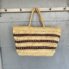 Straw basket tote for sale  Des Moines