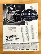 Rádio cadeira braço 1937 impressão original Ad Zenith comprar usado  Enviando para Brazil