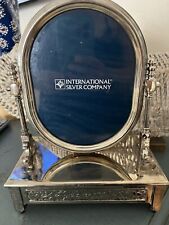 VTG silver plated vanity table top mirror with red lining drawer for sale  Shipping to South Africa