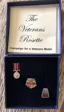 Veterans rosette pin for sale  PERSHORE