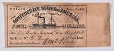 Steam Boat $4 Confederate Bank Note - Issued 1862 - Hand Signed *0689, used for sale  Frederick