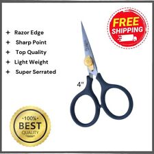 Fly tying Razor Scissors 4"  Serrated Blade Plastic Handle for sale  Shipping to South Africa