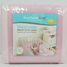 Breathable baby mesh crib liner Pink keeps baby safe machine washable for sale  Shipping to South Africa