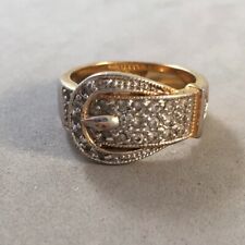 Usado, Anillo con hebilla de cinturón de oro amarillo de 18 quilates y diamantes talla 7 G1802 segunda mano  Embacar hacia Argentina