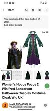 Winifred sanderson fancydress for sale  SOUTHEND-ON-SEA