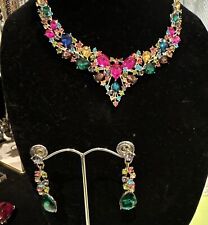 Rhinestone floral necklace for sale  Summerfield