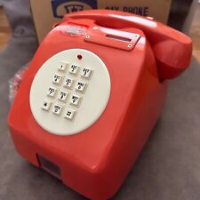 NEW OLD STOCK BOXED ORANGE RETRO KENT CT-647 BUTTON PAY PHONE TELEPHONE w/ KEY for sale  Shipping to South Africa