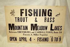 Vintage fishing sign for sale  Johnstown