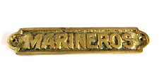 Antiguo letrero de puerta de bronce dorado marineros marineros decoración del hogar barco marino náutico segunda mano  Argentina 