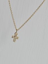 Gold Pave CROSS Necklace Gold Cross CHOKER  Dainty Cross Necklace Gift For Women for sale  Shipping to South Africa