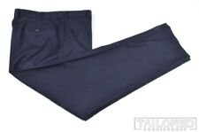 Pantalones de lujo ZANELLA Todd azul liso 100 % lana para hombre frente plano - 40 segunda mano  Embacar hacia Argentina