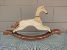 Usado, Brinquedo primitivo decorativo cavalo de balanço de madeira 22" marrom bronzeado vintage comprar usado  Enviando para Brazil