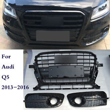 Front Mesh Grille+Fog Light Cover Trim Fit For Audi Q5 2013-2016 SQ5 Style Grill, used for sale  Shipping to South Africa