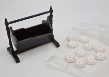 Vintage Dolls House Items Antique Wooden Babies Cradle Cot. 10 Ceiling Roses #82 for sale  Shipping to South Africa