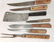 Lote de cuchillos manipulados de madera - cuchilla - tenedor de dos tonos - nogal antiguo carbono ect. segunda mano  Embacar hacia Argentina