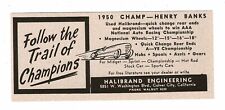 1951 HALIBRAND ENGINEERING wheels hot rod parts Culver City CA Vintage Print Ad for sale  Shipping to South Africa