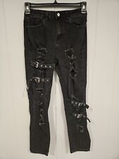 Black distressed ripped for sale  Birmingham