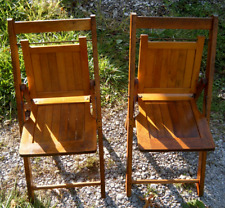 Usado, Dos sillas plegables antiguas vintage de listones de madera para niños, 25 de alto x 13 x 15 pulgadas segunda mano  Embacar hacia Argentina