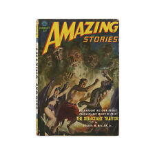 Amazing Stories: enero 1952 - pulpa de ciencia ficción con arte de portada de color brillante segunda mano  Embacar hacia Argentina