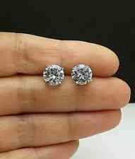 2CT Round Lab-Created Moissanite Solitaire Stud Earrings 14K White Gold Plated for sale  Shipping to South Africa