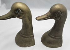 Vintage Bronze Duck - Goose Head Bookends 6" TALL- Needs plaster for sale  Shipping to South Africa